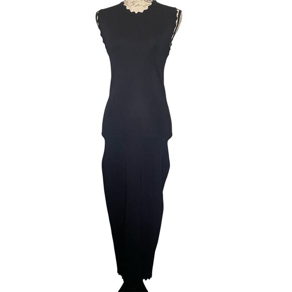 Zara Womens Bodycon Maxi Dress Black Sexy Romantic Cocktail Whimsigoth Size L - Picture 1 of 8